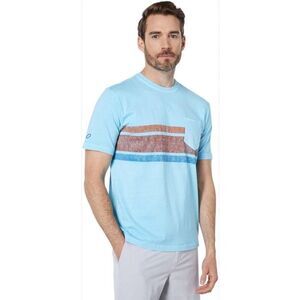 johnnie-O throwback style light blue with stripes T - XL